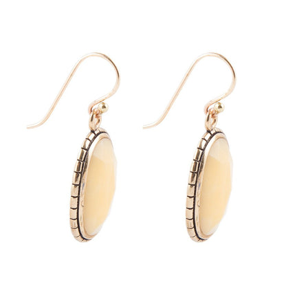 Yellow Agate Faceted Oval Earring Barse Jewelry