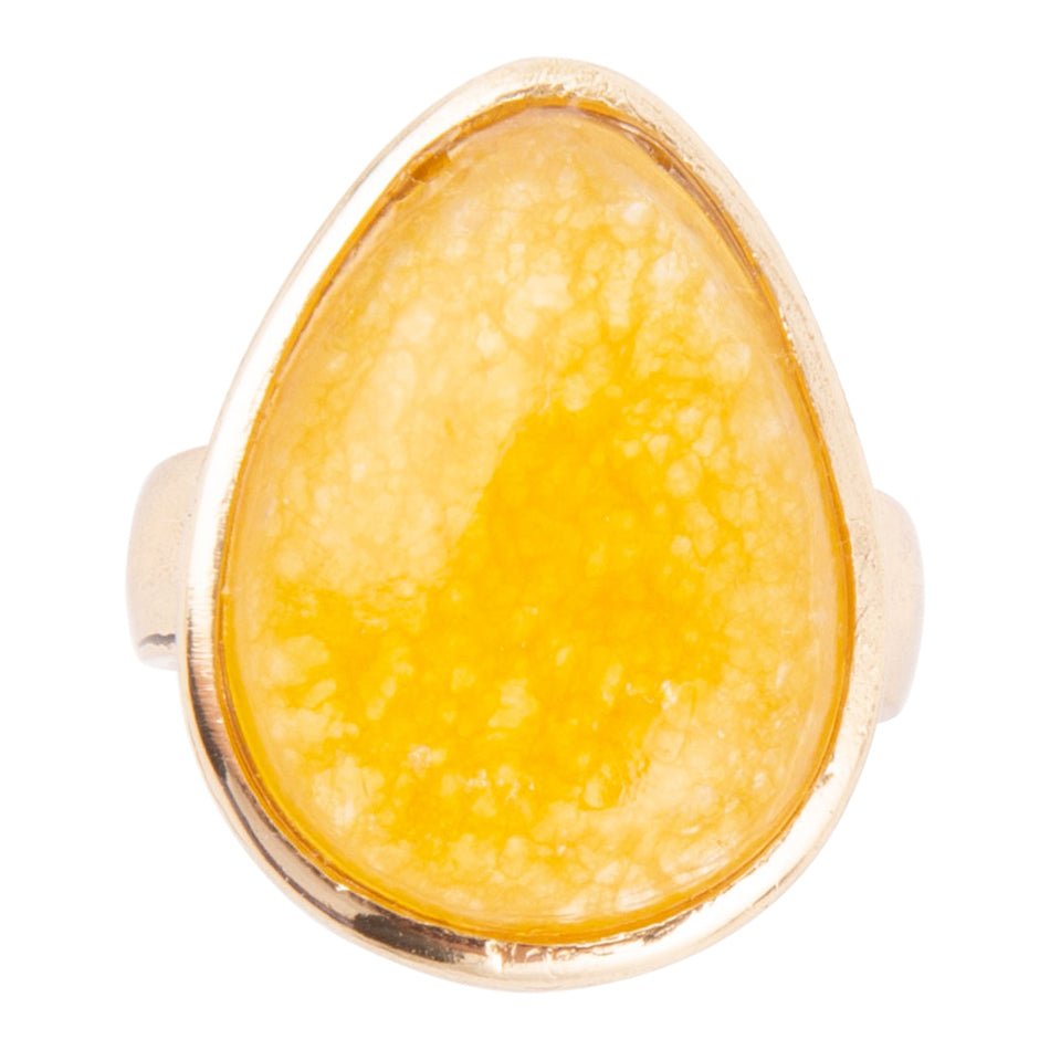 Yellow Quartz and Bronze Drop Ring Barse Jewelry
