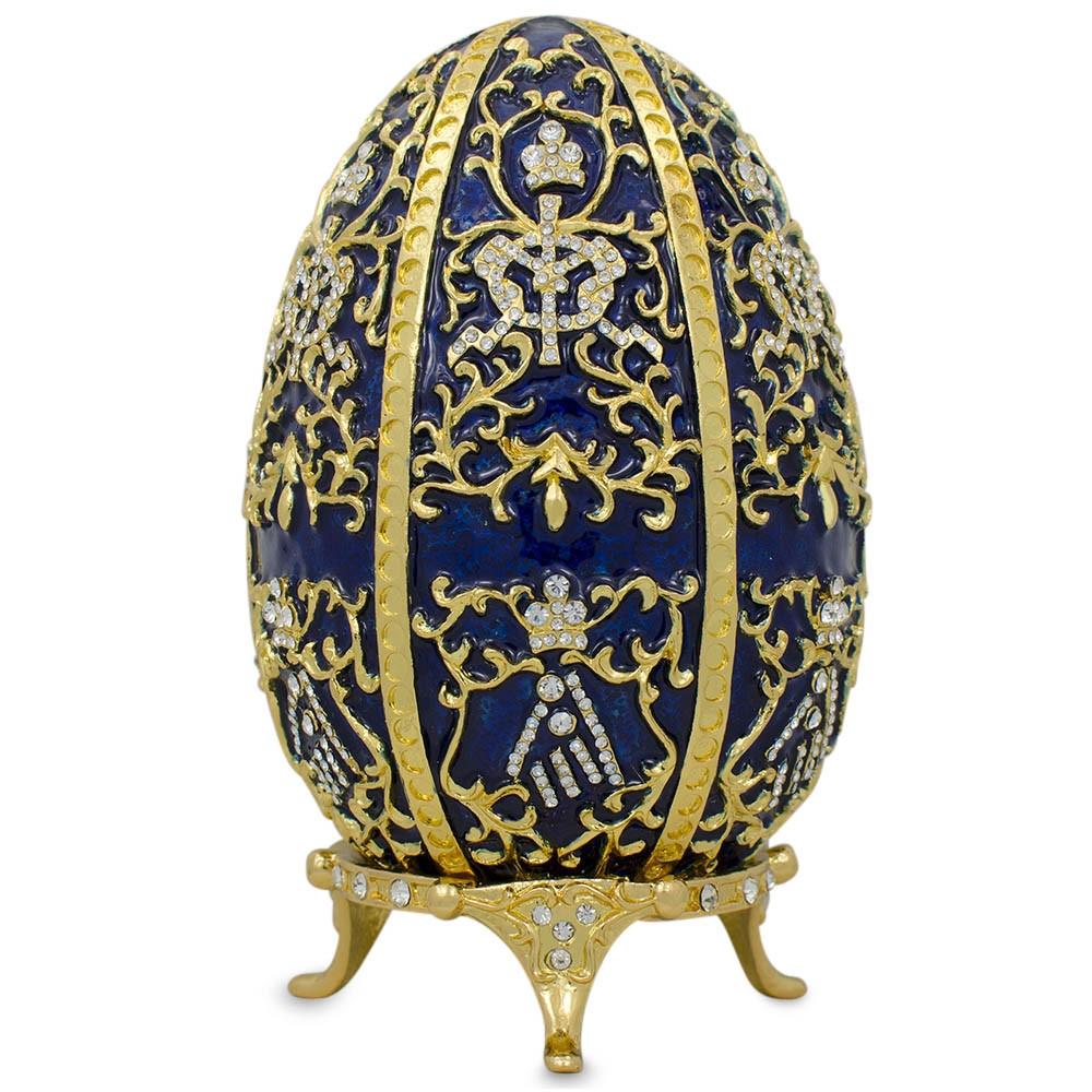 1895 Twelve Monograms Royal Imperial Metal Easter Egg BestPysanky