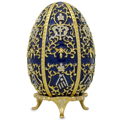 1895 Twelve Monograms Royal Imperial Metal Easter Egg BestPysanky